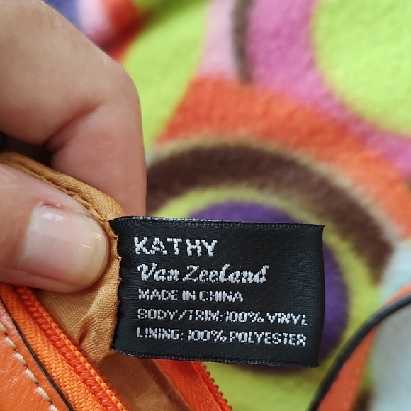 Kathy Van Zeeland Orange Vegan Leather Crossbody Bag EUC - Picture 7 of 7